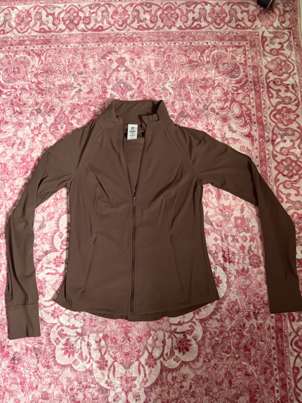 Classic Women's Brown Zip-Front Varsity Jacket